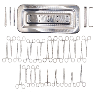 Kit De Cirurgia Veterinária 32 Peças Para Clinico E Petshop.