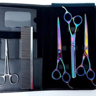 Kit Tesouras Banho E Tosa Pet Shop Completo Furta Cor.