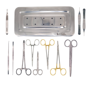 Kit Instrumental Pequenas Cirurgias 12 Itens