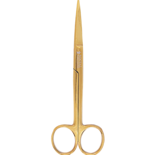 Tesoura Cirúrgica Fina/Fina Reta Plasma Dourada