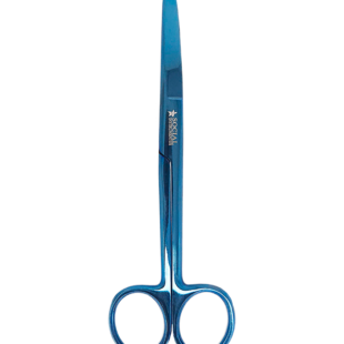 Tesoura Cirúrgica Romba Fina Curva Plasma Azul