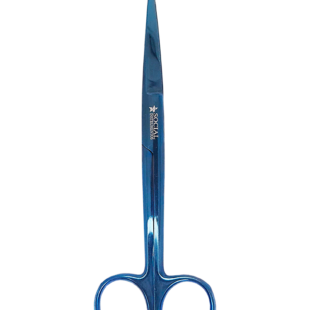 Tesoura cirúrgica Fina Fina Reta Plasma Azul