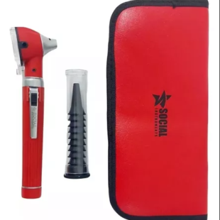 Otoscópio Profissional Led Fibra Óptica Varias Cores 2.5v - Vermelho