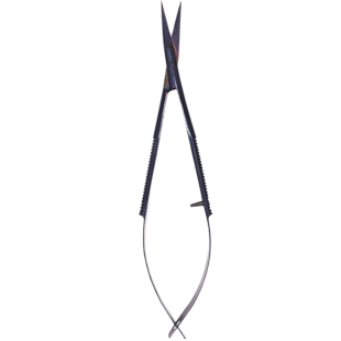 Tesoura Castroviejo com videa e Plasma de 12cm Curva Preta