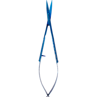 Tesoura Castroviejo com Videa e Plasma de 14cm Reta Azul