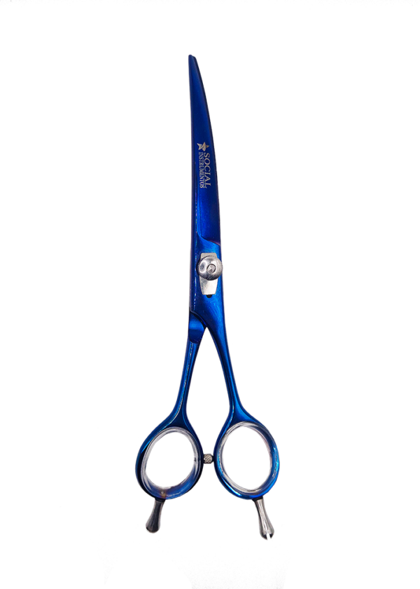 Tesoura Curva Azul Tosa Pet Profissional