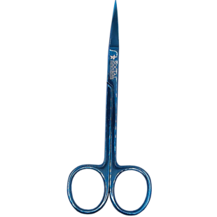 Tesoura Iris com Videa e plasma de 12cm Reta Azul