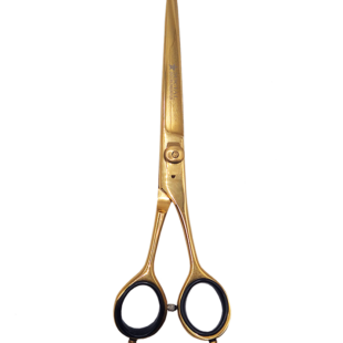 Tesoura Reta Dourada Tosa Pet Profissional