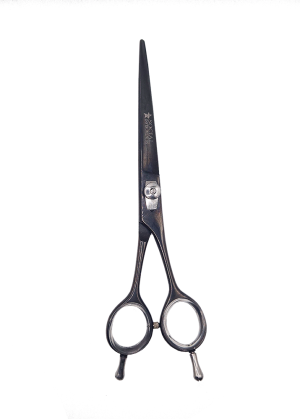 Tesoura Reta Preta Tosa Pet Profissional