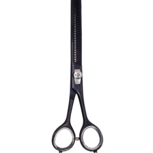 Tesoura Semi-Dentada Reta Preta Tosa Pet Profissional