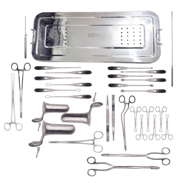 Kit para Curetagem uterina Com 32 Peças
