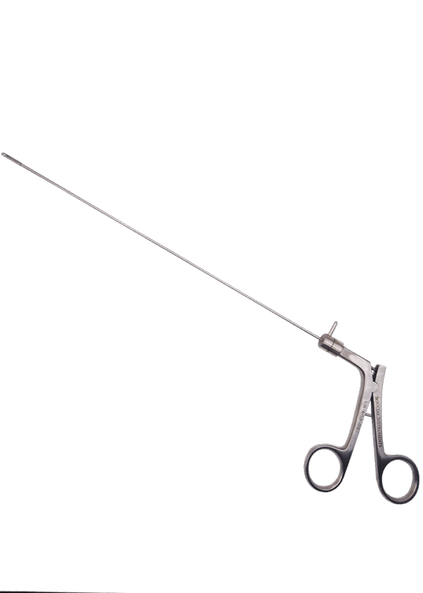 Pinça Micro laringe Sacabocado 360° Graus Reta 30cm