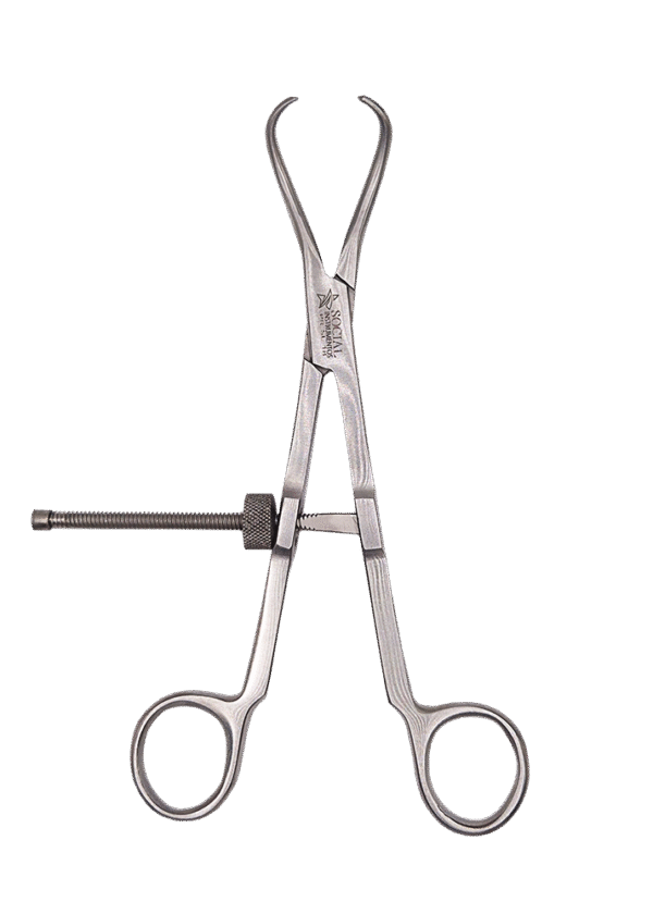 Pinça de redução com pontas e trava 18cm