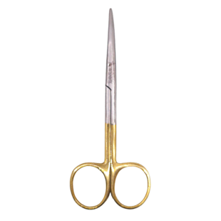 Tesoura Metzembaum Curva meio dourada 12cm