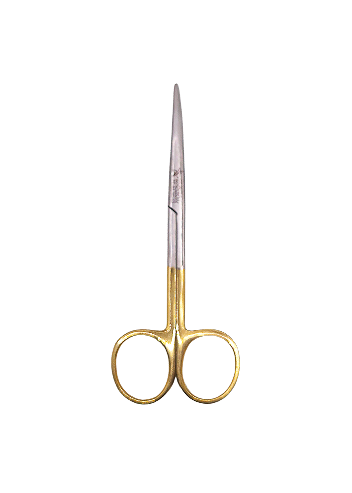 Tesoura Metzembaum Curva meio dourada 12cm