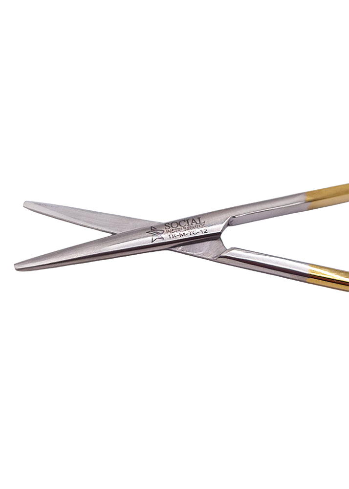 Tesoura Metzembaum reta meio dourada 12cm - Imagem 2